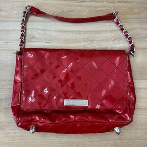 Y2K Lux De Ville Red Shiny Quilted Shoulder Bag Retro Rockabilly Gothic Rocker